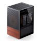 Jonsbo T6 PC Case, Mini-Tower, Mini-ITX, Tempered Glass, Wood, black