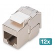 Digitus CAT 6A compact keystone module, shielded, tool-free mounting connection, 12 pcs.