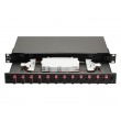 Equip 12-Port Fiber Optic Splice Box, SC Duplex, OM4, 1U, Equipped, Black