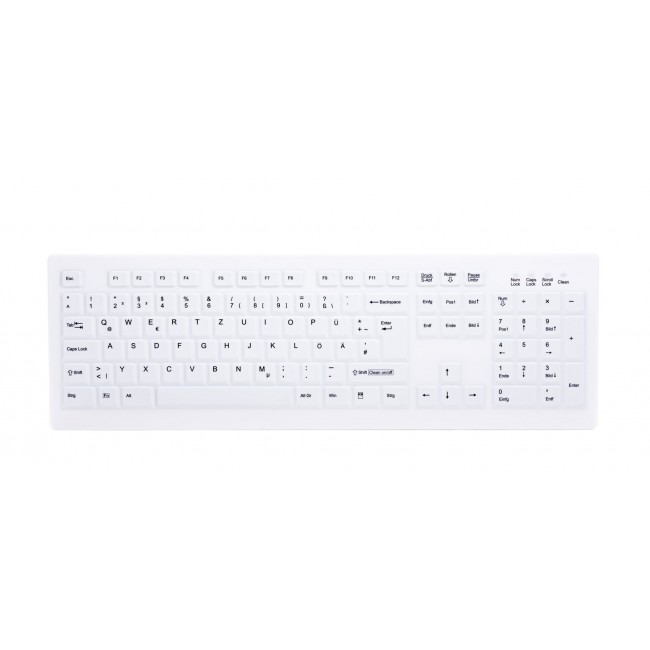 Contour Design Active Key Contour ClassicClean Medical Keyboard Removable Cover Full-Size Wireless White DE C8100