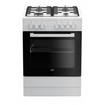 Beko FSE62120DW cooker Freestanding cooker Gas Black, White A