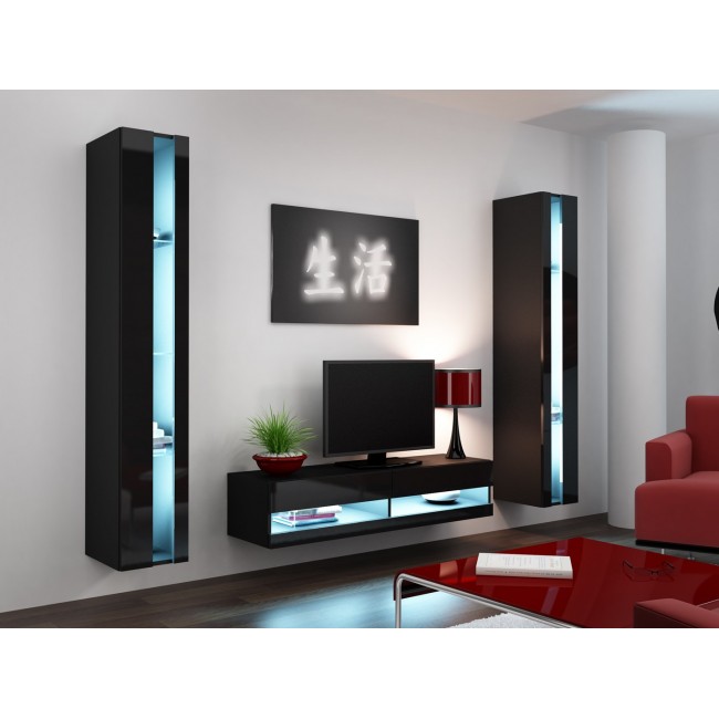 Cama TV stand VIGO NEW 30/140/40 black/black gloss