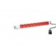 Bachmann 333.936 power extension 2 m 9 AC outlet(s) Indoor Grey, Red