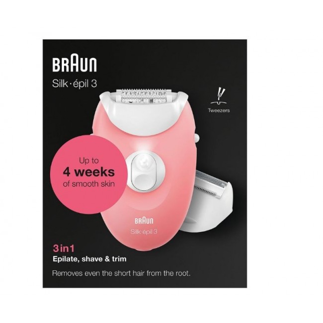 BRAUN Silk- pil 3 SE3-277 Epilator, White and Pink