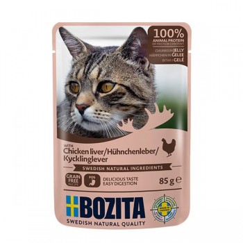 BOZITA Chicken liver Chunks in jelly - wet cat food - 85g
