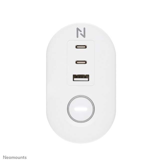 Neomounts DS22-840WH6 Desk socket with clamp and USB-C and USB-A ports - Quick charge