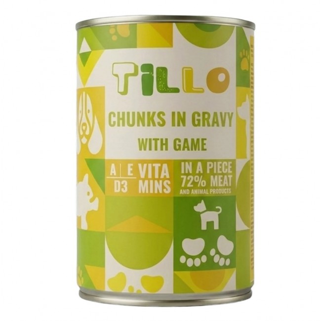 TILLO Chunks in gravy Game - wet dog food - 415g TILLO Chunks in gravy Game - wet dog food - 415g