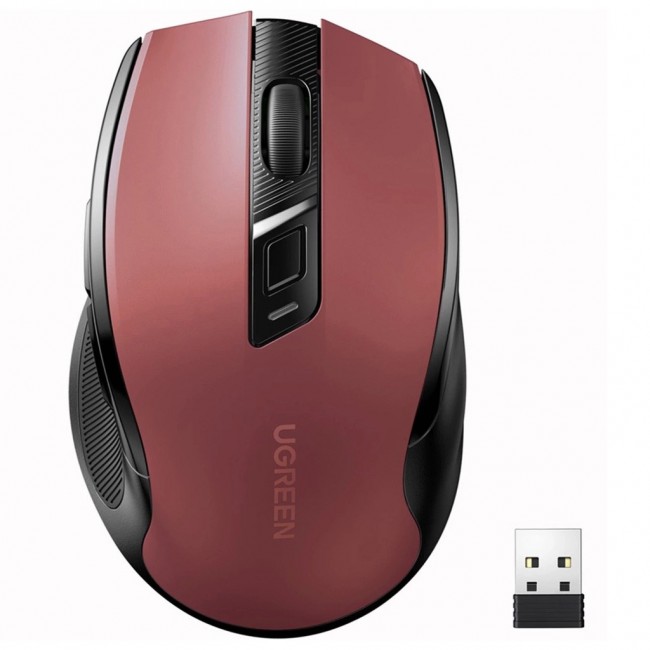 Ugreen MU006 wireless optical mouse USB 2.4 GHz / Bluetooth 5.0 4000 DPI red