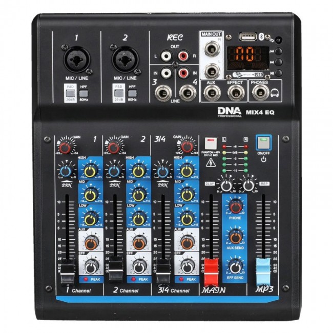 DNA MIX 4 EQ mikser audio USB MP3 Bluetooth analog DNA MIX 4 EQ mikser audio USB MP3 Bluetooth analog