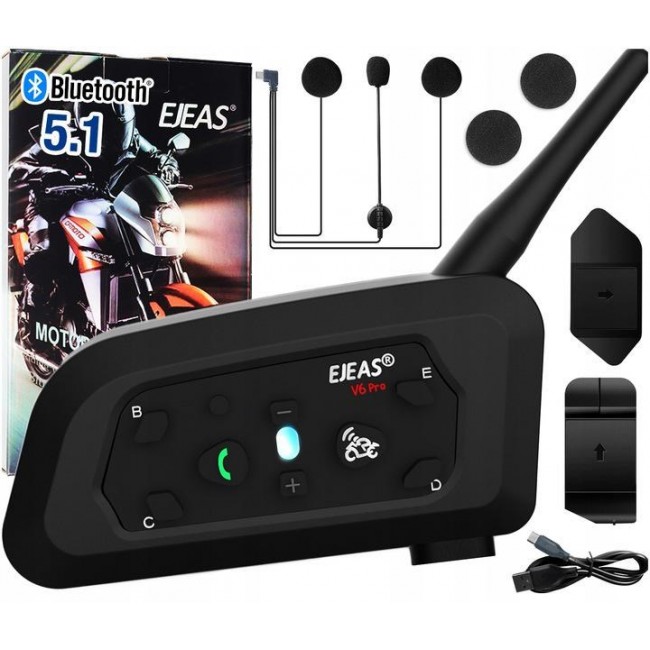 Ejeas V6 Pro TYP-C Intercom (1 Helmet Set) Ejeas V6 Pro TYP-C Intercom (1 Helmet Set)