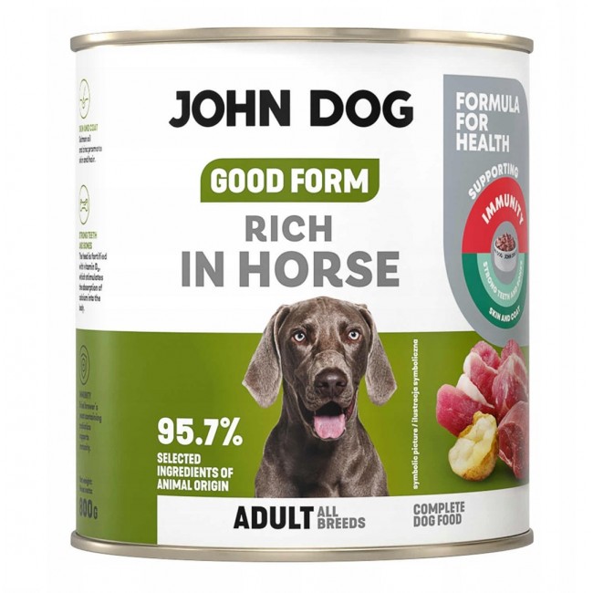 JOHN DOG Good Form Rich in horse - wet dog food - 800g