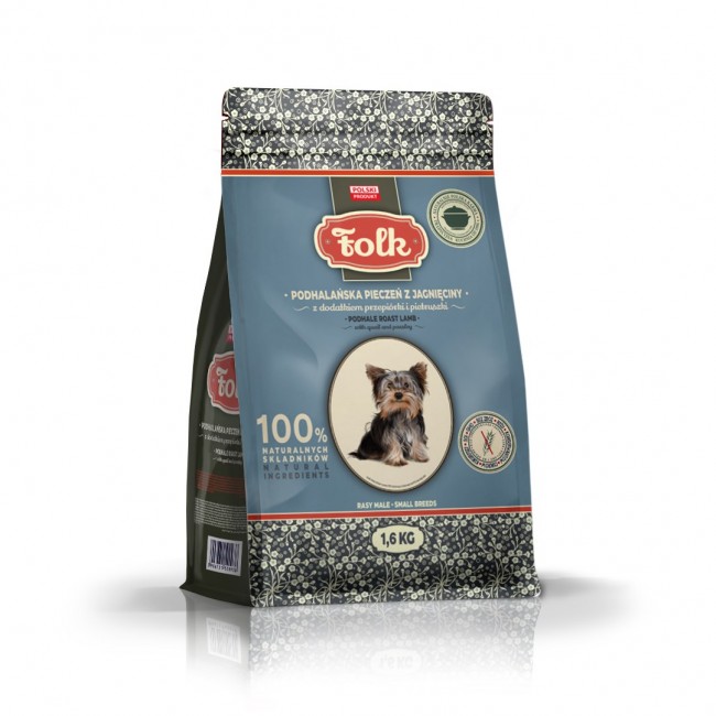 FOLK Small breeds Podhale-style lamb roast with quail and parsley - dry dog food - 1,6kg