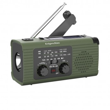 Radio solarne, przeno ne radio awaryjne SOS, powerbank 5000mAh, latarka, dynamo, Kruger&Matz
