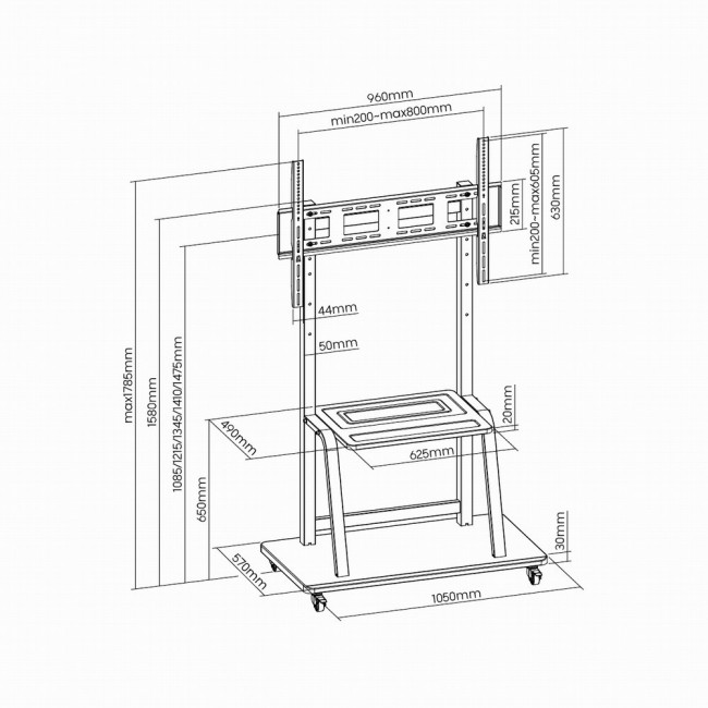 Gembird TVS-100F-01 signage display mount 2.54 m (100 Gembird TVS-100F-01 signage display mount 2.54 m (100