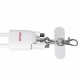 Activejet lanyard with 3-in-1 charging cable, white. Ends with various connectors: USB-C, Lightning adapter, USB-A