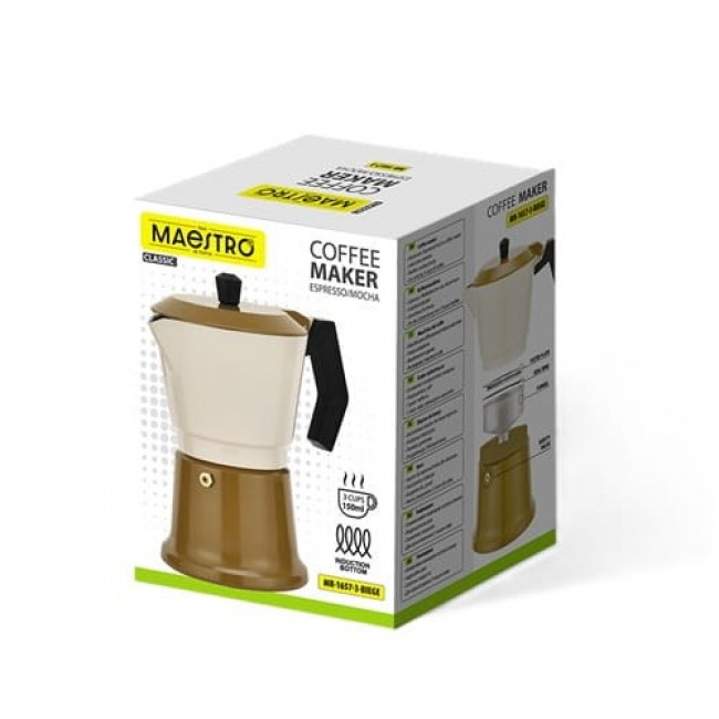 Aluminium moka pot MR-1657-3-BEIGE MAESTRO