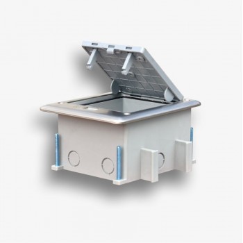 Floor box 6M IP66 - floor box for mounting 22.5x45 mm (45x45 mm) standard sockets, tilting