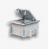 Floor box 6M IP66 - floor box for mounting 22.5x45 mm (45x45 mm) standard sockets, tilting