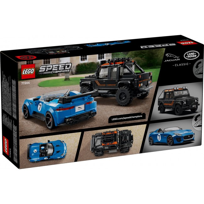 LEGO SPEED CHAMPIONS 77264 Jaguar F-TYPE Project 7 & Land Rover Defender Classic