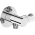 Round angled connector with handset holder