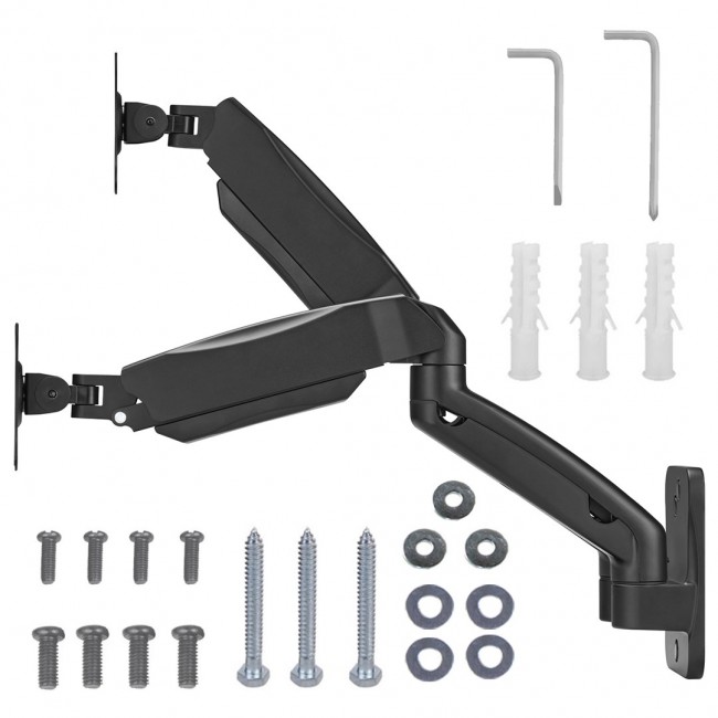 Maclean wall mount for two monitors, 17-32'', 9kg max, mechanical spring, MC-988 Maclean wall mount for two monitors, 17-32'', 9kg max, mechanical spring, MC-988