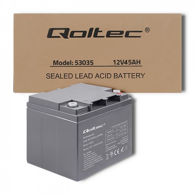 Qoltec 53035 AGM battery | 12V | 45Ah | max 540A Qoltec 53035 AGM battery | 12V | 45Ah | max 540A
