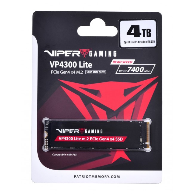 Patriot Memory VP4300 Lite M.2 4 TB PCI Express 4.0 NVMe (VP4300L4TBM28H) Patriot Memory VP4300 Lite M.2 4 TB PCI Express 4.0 NVMe (VP4300L4TBM28H)