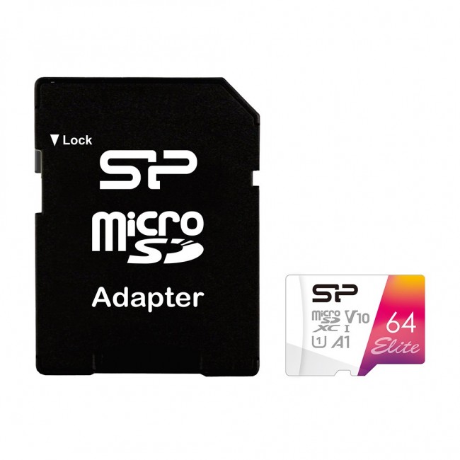 Silicon Power Elite Colorful 64 GB MicroSDHC UHS-I Class 10 (SP064GBSTXBV1V20SP)