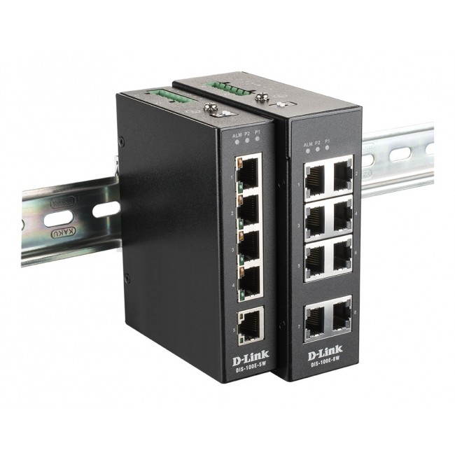 D-Link 5-Port Unmanaged Industrial Switch with 5 x 10/100 BaseT(X) ports D-Link 5-Port Unmanaged Industrial Switch with 5 x 10/100 BaseT(X) ports