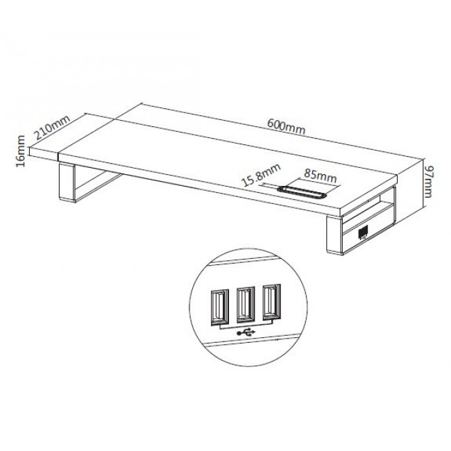 Equip 650881 Desktop Monitor Stand with USB Equip 650881 Desktop Monitor Stand with USB