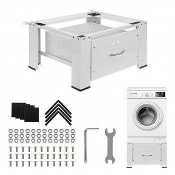 Maclean washer / dryer base with drawer, max load 150kg, white, MC-117 W