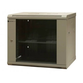 EMITERNET Separate wall-mounted cabinet 19'' 9U, unassembled, sheet metal/glass door, 600x450x500mm width/depth/height. EM/AS6409X