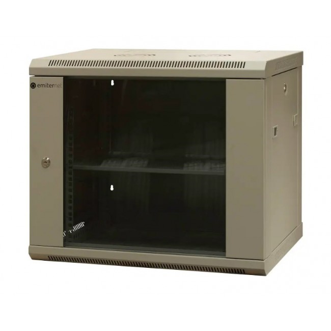 EMITERNET Separate wall-mounted cabinet 19'' 9U, unassembled, sheet metal/glass door, 600x450x500mm width/depth/height. EM/AS6409X EMITERNET Separate wall-mounted cabinet 19'' 9U, unassembled, sheet metal/glass door, 600x450x500mm width/depth/height. EM/AS6409X