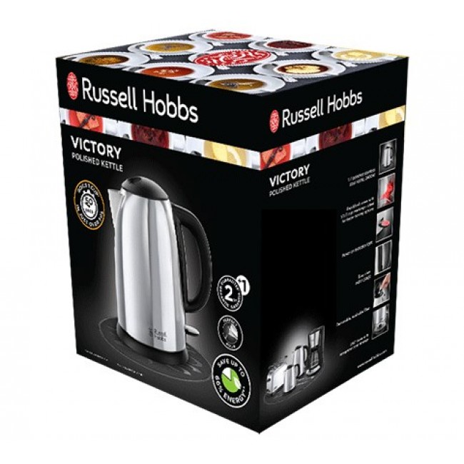 Russell Hobbs Victory electric kettle 1.7 L 2400 W Black, Stainless steel