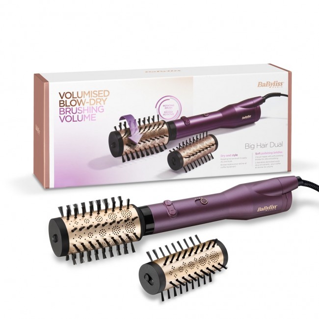 BaByliss AS950E Big Hair Dual Hot air brush Warm Black, Rose Gold, Violet 650 W 98.4 BaByliss AS950E Big Hair Dual Hot air brush Warm Black, Rose Gold, Violet 650 W 98.4