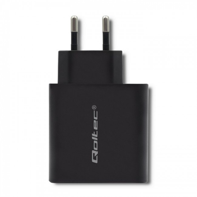 Qoltec 51717 Charger | 45W | 5-20V | 2.25-3A | USB type C PD | USB | Black Qoltec 51717 Charger | 45W | 5-20V | 2.25-3A | USB type C PD | USB | Black