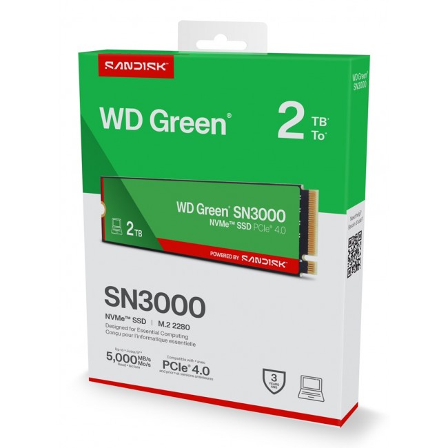 Western Digital Green WD SN3000 NVMe SSD POWERED BY SANDISK 2 TB