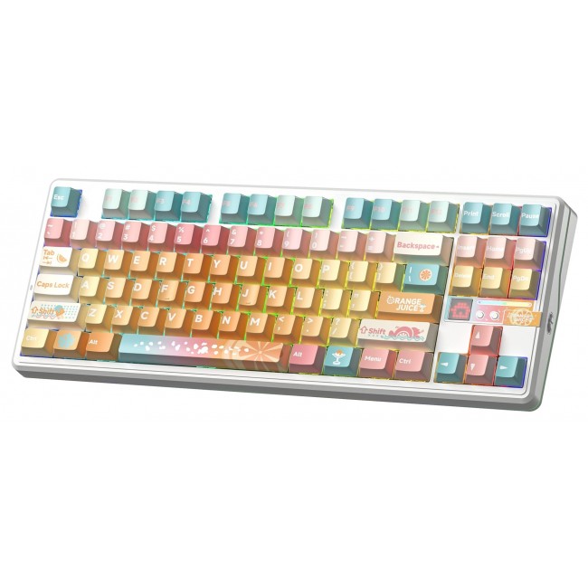 AULA Gasket F87 Pro V2 Orange Soda Kailh Meteorite Ice Cream RGB Keyboard