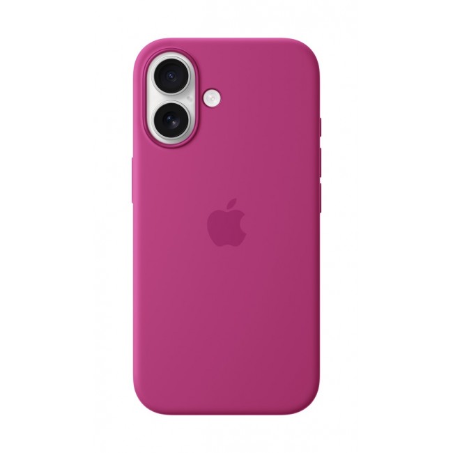 Silicone Apple iPhone16 Case w/ MagSafe - Fuchsia