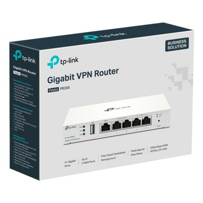 TP-Link Festa FR205 wired router 10 Gigabit Ethernet, 100 Gigabit Ethernet, Gigabit Ethernet White