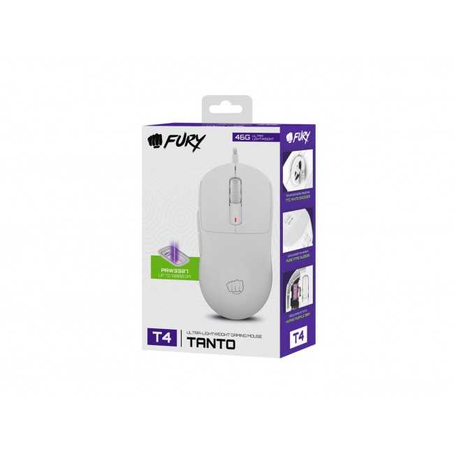 FURY Tanto T4 gaming mouse 12000 dpi RGB wired white FURY Tanto T4 gaming mouse 12000 dpi RGB wired white