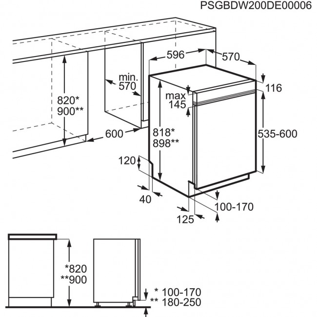 Electrolux EES47300IX Semi built-in 13 place settings D Electrolux EES47300IX Semi built-in 13 place settings D