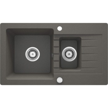 1.5-bowl granite sink with drainer