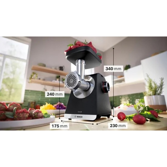 Bosch Serie 6 MFWS650B mincer 500 W Black, Silver Bosch Serie 6 MFWS650B mincer 500 W Black, Silver