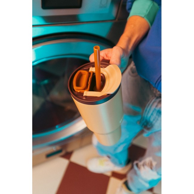 Thermal mug with telescopic straw Kambukka Rio Tumbler 950ml Almond Dream Thermal mug with telescopic straw Kambukka Rio Tumbler 950ml Almond Dream