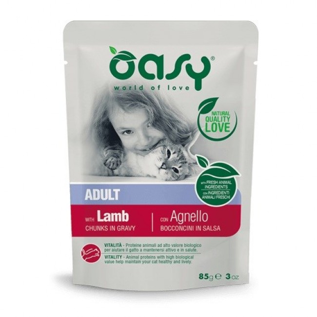 OASY Chunks in gravy Lamb - wet cat food - 85g