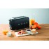Smeg TSF02BLEU Toaster, 4 slice, black, metal body