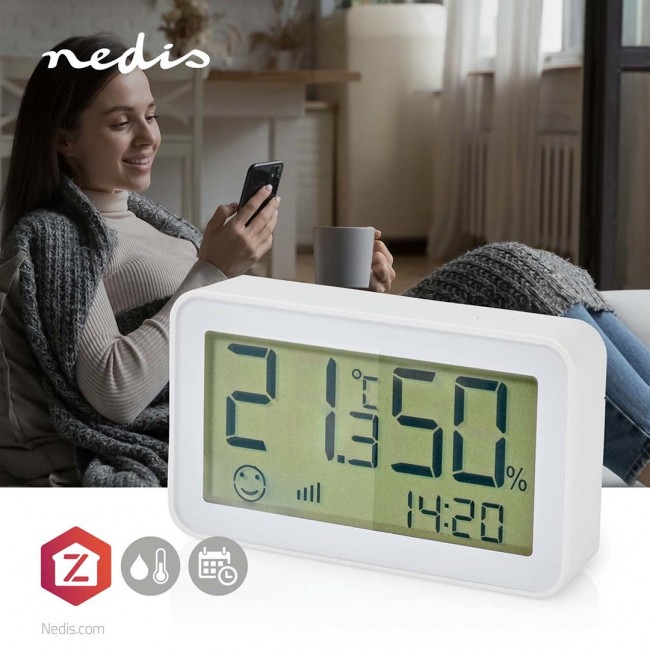 Nedis ZBSC30WT digital weather station White LCD Battery