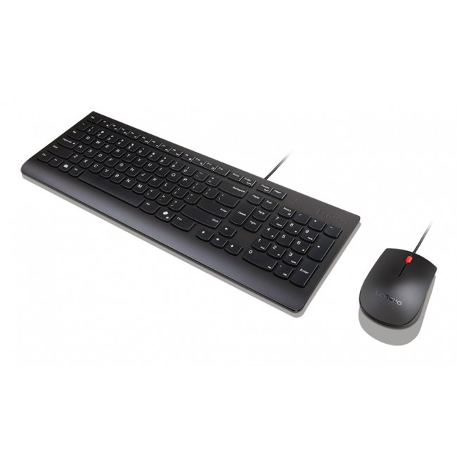 Lenovo Essential Wired Combo Black US Euro keyboard Mouse included Universal USB