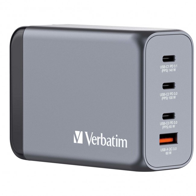 Verbatim GNC-240 GaN Charger 4 Port 240W USB A/C (EU/UK/US) Verbatim GNC-240 GaN Charger 4 Port 240W USB A/C (EU/UK/US)